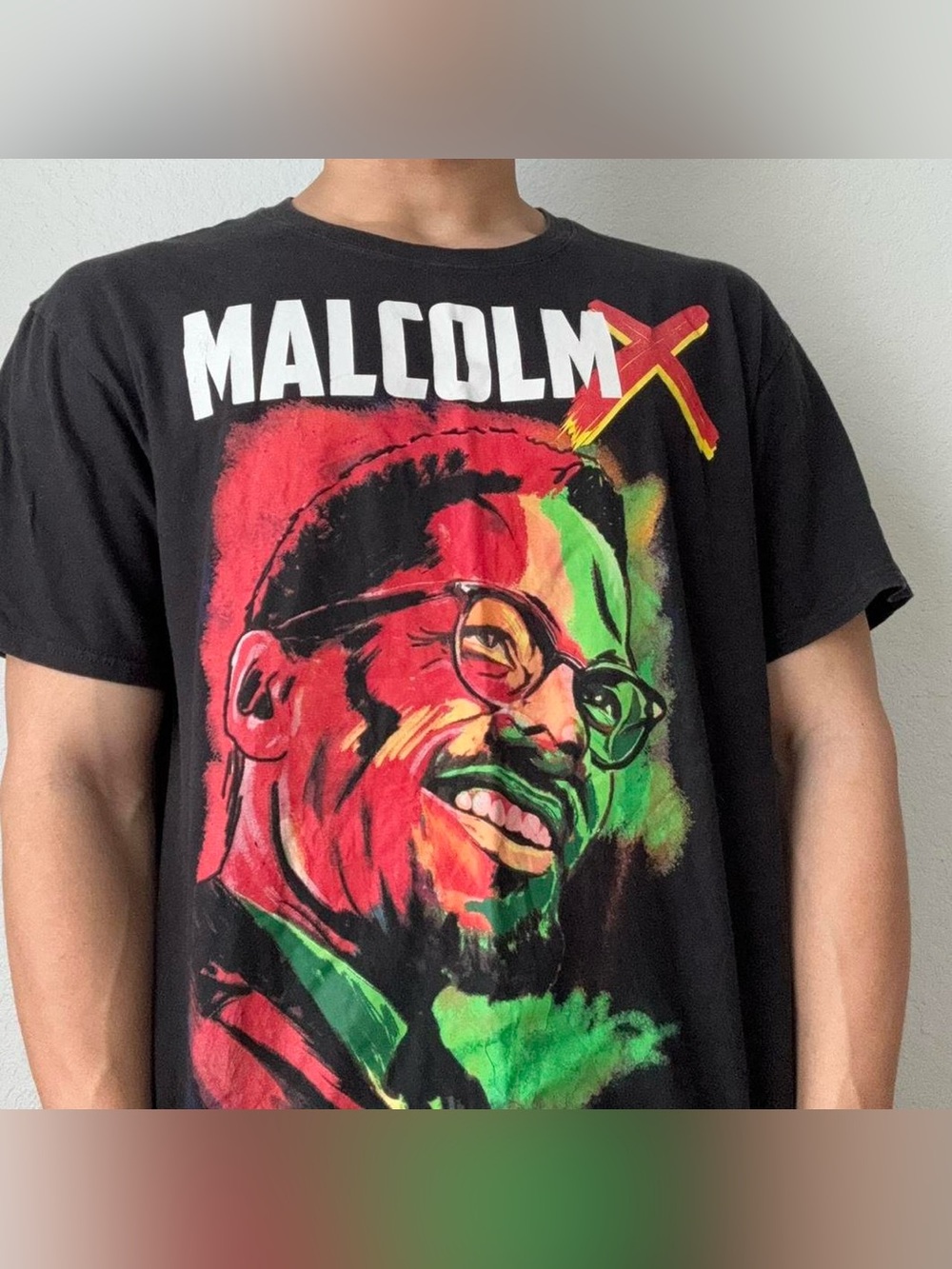 Malcom X Rap Tee Graphics Black Tee Shirt